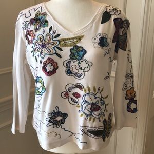 Chico’s Floral Embroidered Shirt